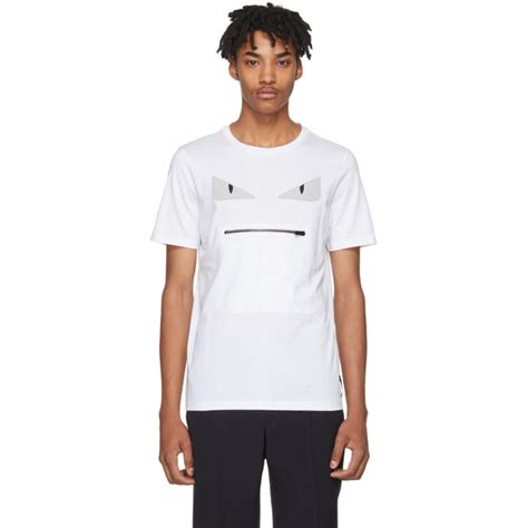 fendi white tshirt|fendi t shirt zip mouth.